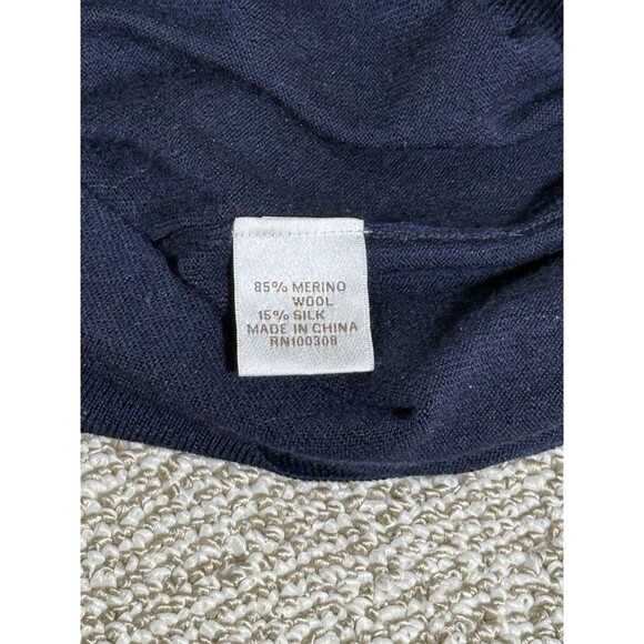 Peter Millar Crown Soft Sweater 1/4 Zip Merino Wool Silk Blend Mens Sz L Navy - Picture 4 of 7